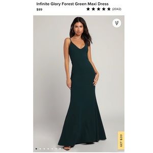 Lulu’s Infinite Glory Forest Green Maxi Dress